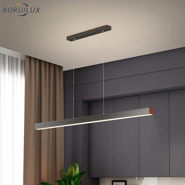 New Modern LED Pendant Lights For Bedroom Living Dining Room Kitchen Hall Bar Black Lamps Indoor New Modern LED Pendant Lights For Bedroom Living Dining Room Kitchen Hall Bar Black Lamps Indoor Lighting With Remote Control