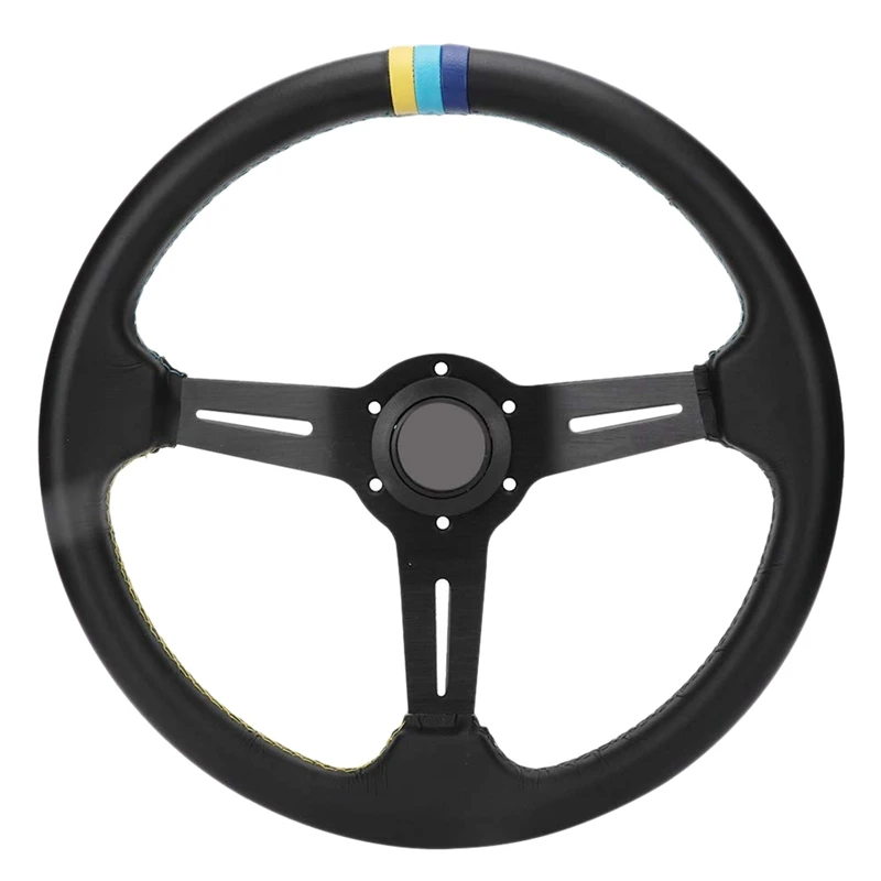 

Car Steering Wheel 350mm/14 Inch Aluminum Alloy Universal Alloy Vehicle Car Steering Wheel (Black)