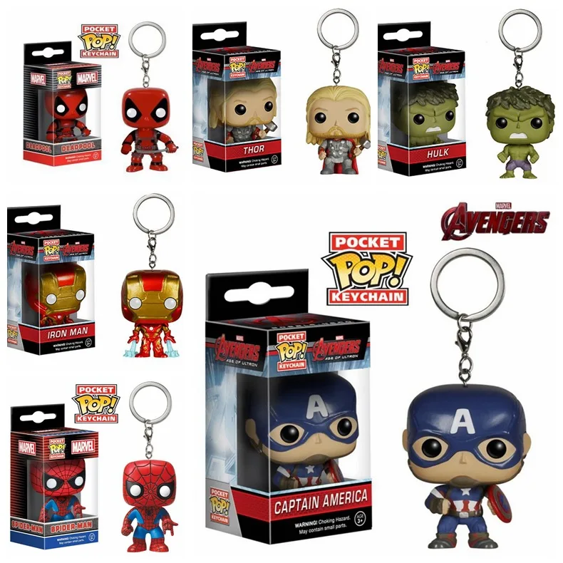 FUNKO POP оригинальный Марвел Мстители Карманный Брелок Железный человек Человек