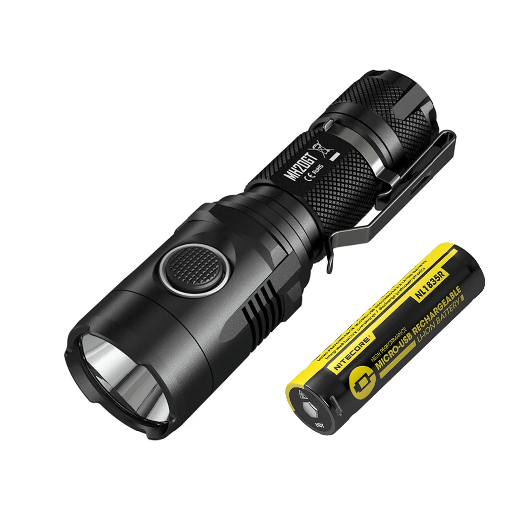 NITECORE MH20GT USB Перезаряжаемый фонарик CREE XP-L HI V3 max 1000 люмен расстояние луча 362 м уличный фонарик ручной фонарь - Испускаемый цвет: MH20GT NL1835R