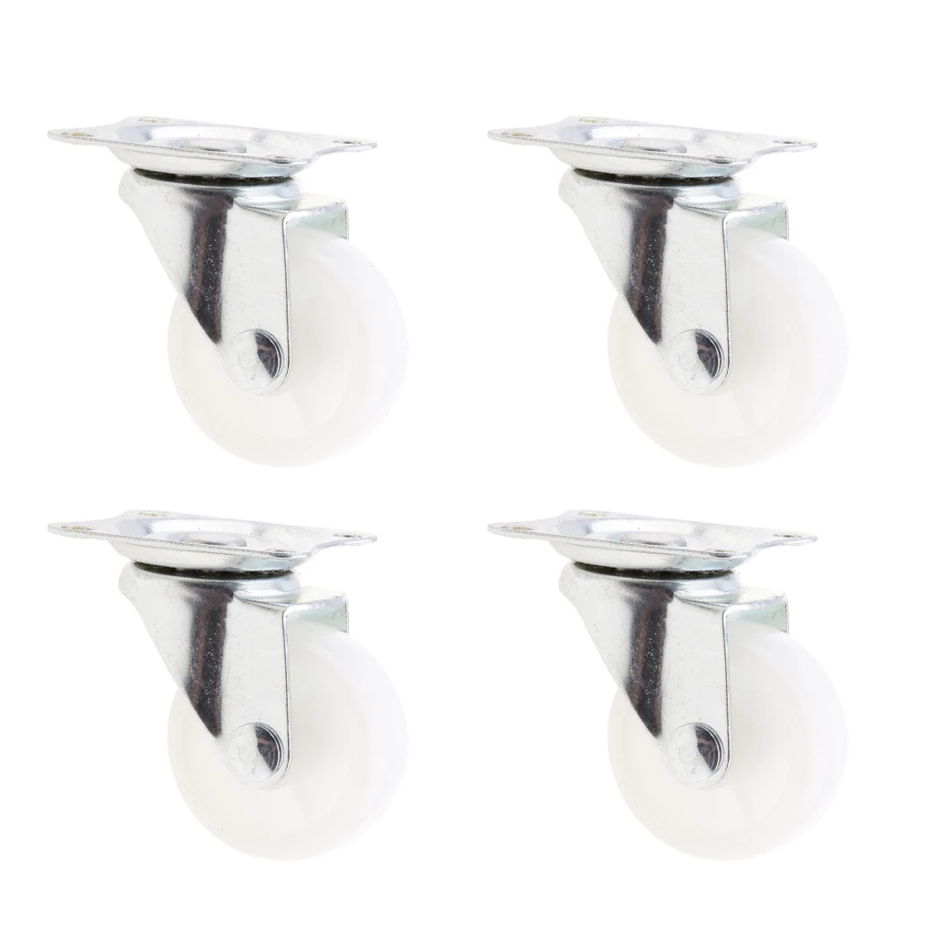 8 x Heavy Duty 40mm PP Swivel Castor Wheels Trolley Furniture Caster White