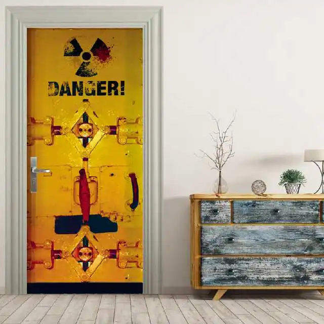 jc128 iron door Machine Iron Door Door Sticker Wallpaper For Living Room Bedroom Door Wallpaper Art Wall Decals Mural Wall Sticker - Цвет: jc128 iron door