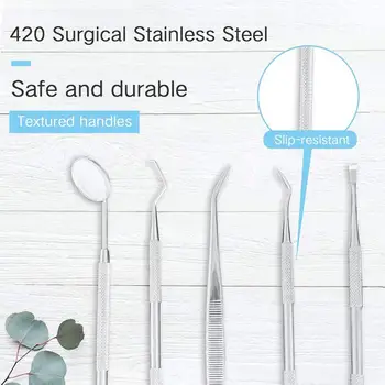 

Dental Mirror Sickle Tartar Scaler Teeth Pick Spatula Oral Care Tooth Cleaning Tools Mouth Mirror Probe Dentistry Tooth Picker