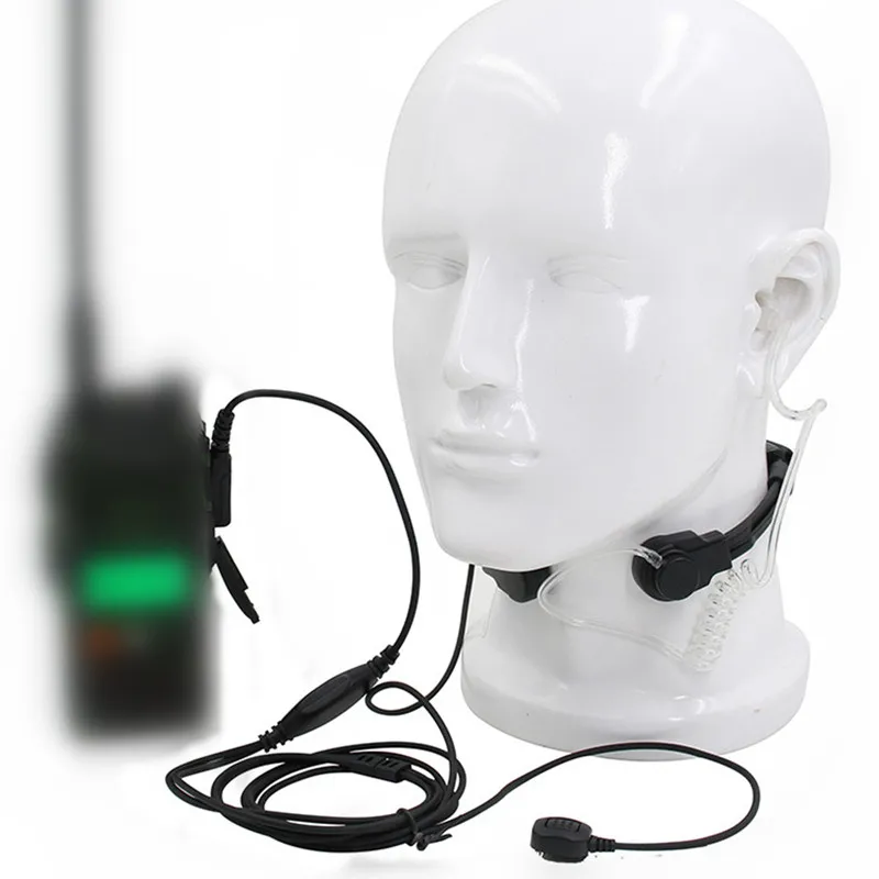 RISENKE-Tactical Military Walkie Talkie,Throat Vibration Mic,Headset for Baofeng UV-5RA,UV-5R +,UV-5RE,RT27,Kenwood TH-F6