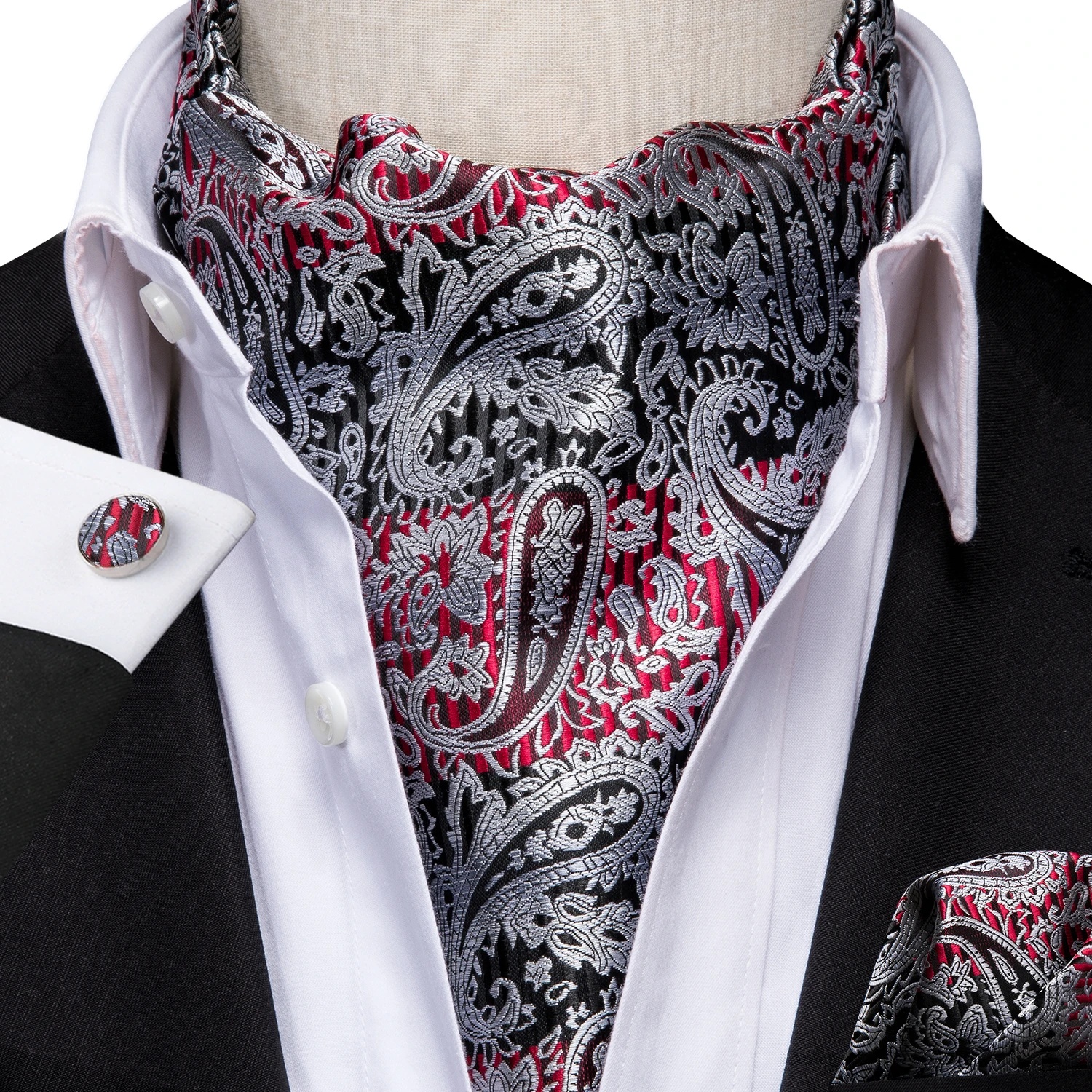 AS-1003 роскошный мужской комплект Ascot Винтаж Пейсли жаккард Шелковый галстук винтажный галстук модный мужской Карманный платок Квадратные