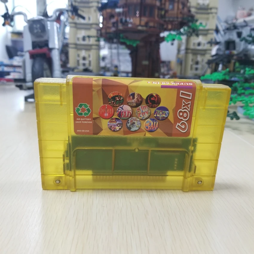 

Super 68 in 1 Game Cartridge Chip Save With Chrono Trigger Earthbound Donkey Country Kong 1 2 3 SuperMario World All Star