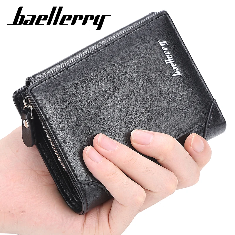 

Three fold Men's Short Wallet Bifold Card Holders for Men Casual Portable Coin Purse New Pu Leather Male Cash Clutch Bag