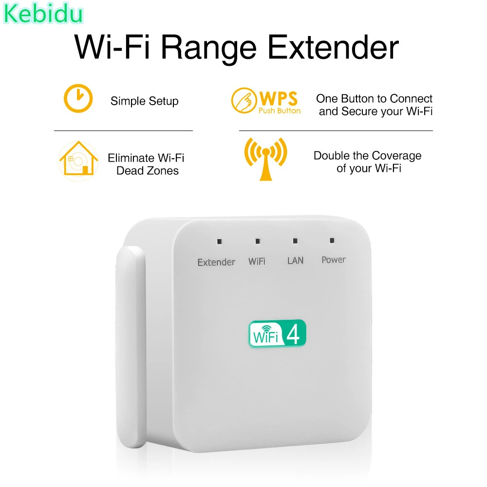 router booster KEBIDU  WiFi Router WIFI Signal Boosters 300Mbps Wireless WiFi Repeater Network Amplifier Repeater Extender WIFI Ap Wps Router wired wifi booster