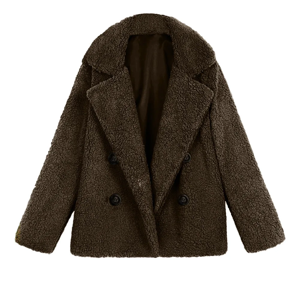 Home&Nest Winter Faux Fur Coat Women Autumn Oversized Outerwear Female Overcoat Thick Warm Ladies Teddy Bear Coat Winter Coats