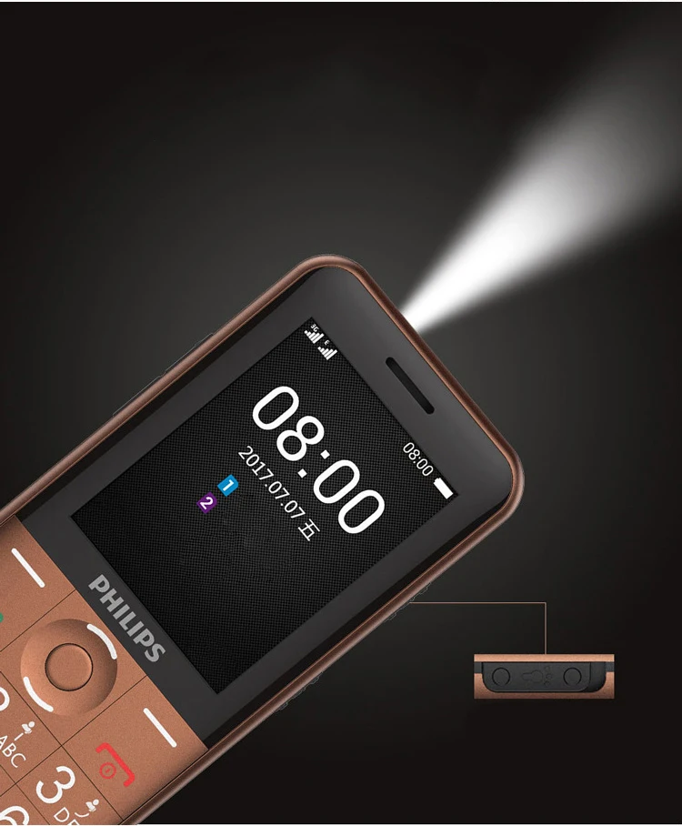 Philips E331K 2,4 дюймов 1600 мАч Батарея Одна камера Поддержка карты памяти две sim-карты светодиодный фонарик старый человек клавиатура телефон