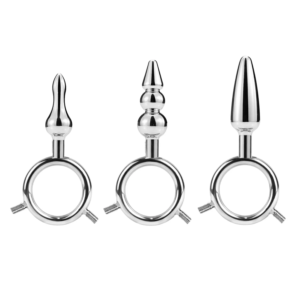 iKenmu Anal Plug For Women and Men,Anal Butt Plug Small + Medium + Big Set 3Head Metal Butt Plug Anal Sex Toy for Beginner