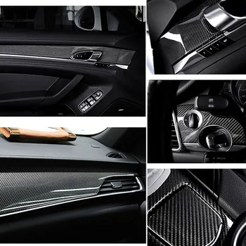 

Universal 1Pcs Black 5D Carbon Fiber Vinyl Film Wrap Stickersuitable For Interior Or Exterior Of Automobile Accessories