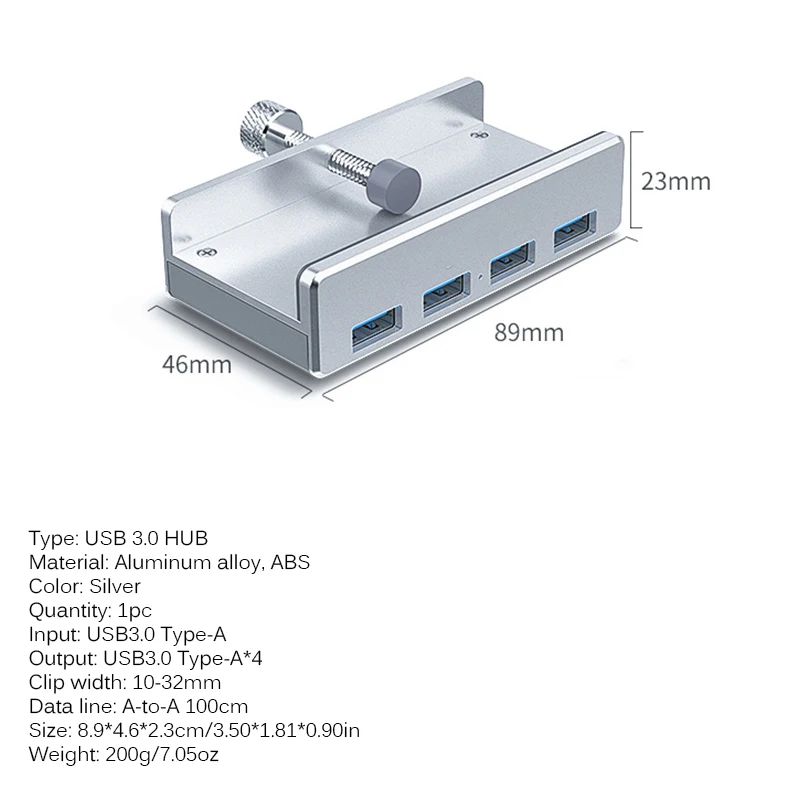 usb-хаб USB 3,0 концентратор для зарядки Профессиональный зажим дизайн Алюминиевый сплав 4 порта портативный размер туристическая станция для ноутбука