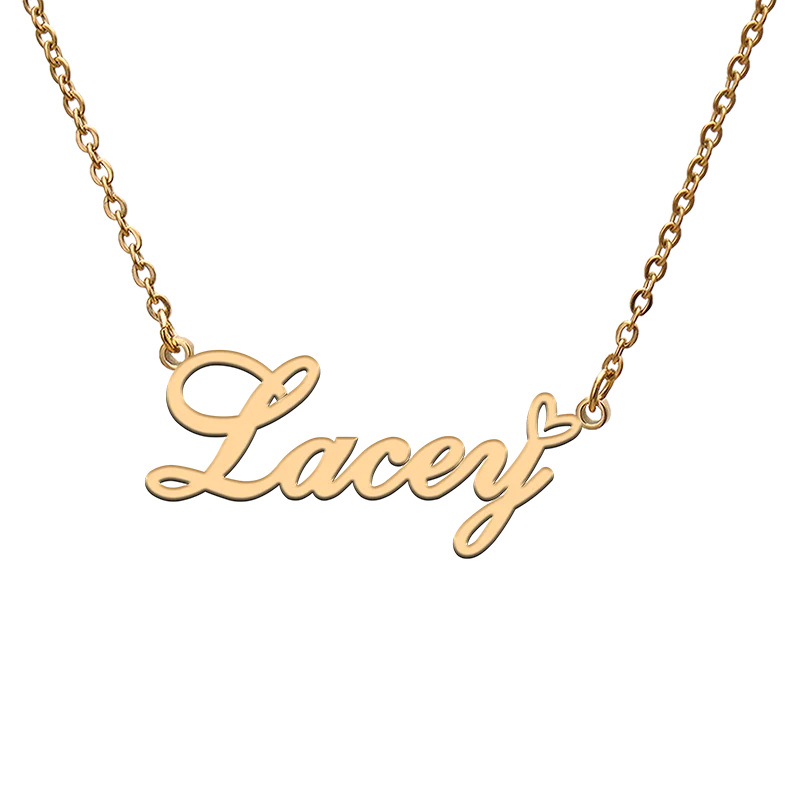 Индивидуальное ожерелье с именем Бог любовным сердцем Lacey для лучшего друга