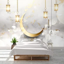 Пользовательские Настенные обои 3D Красивая луна свет европейские украшения простой современный свет фоновая стена