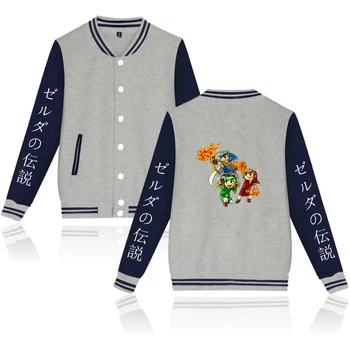 

The Legend of Zelda unisex baseball single-breasted uniform jacket men's 0-neck long-sleeved print