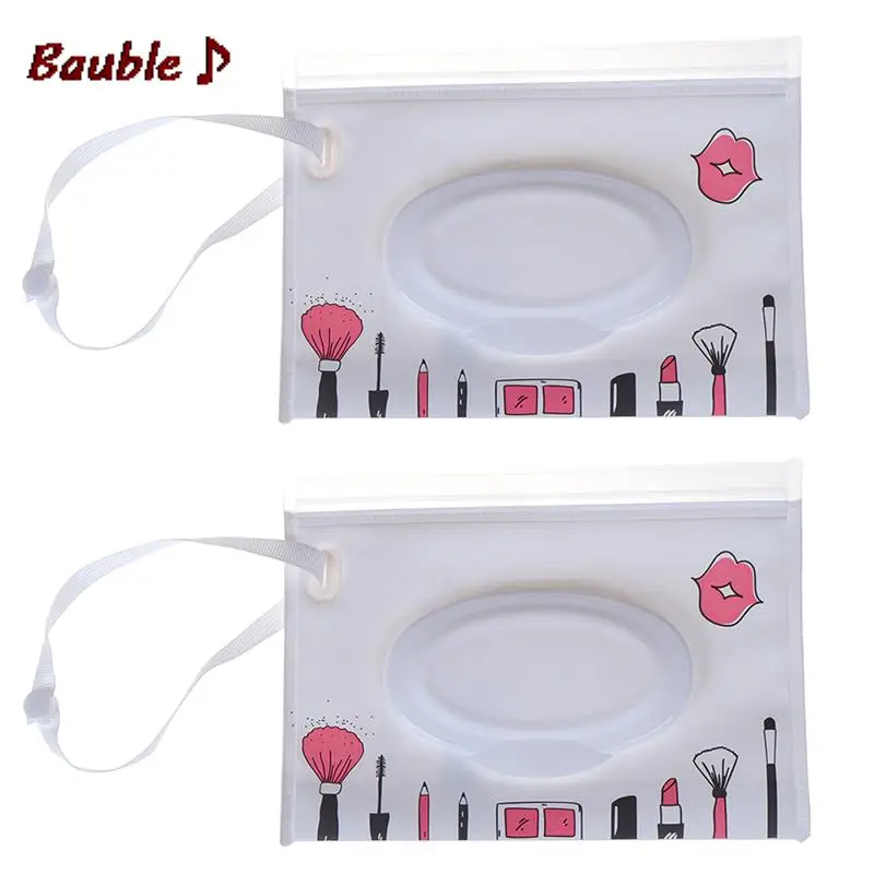 Cartoon Print Baby Wet Wipes Bag Reusable Wet Wipes Cover Container For Baby Skin Care Travel Bag