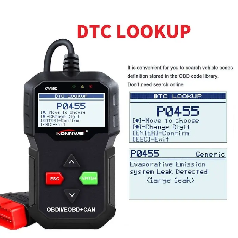 KW590 OBD2 сканер автомобильный диагностический сканер автоматический диагностический сканер инструмент