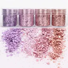 4Pots Nail Glitter Powder Dust Iridescent Flakies Sequins Super Shining Paillette Nail Art Manicure Decoration