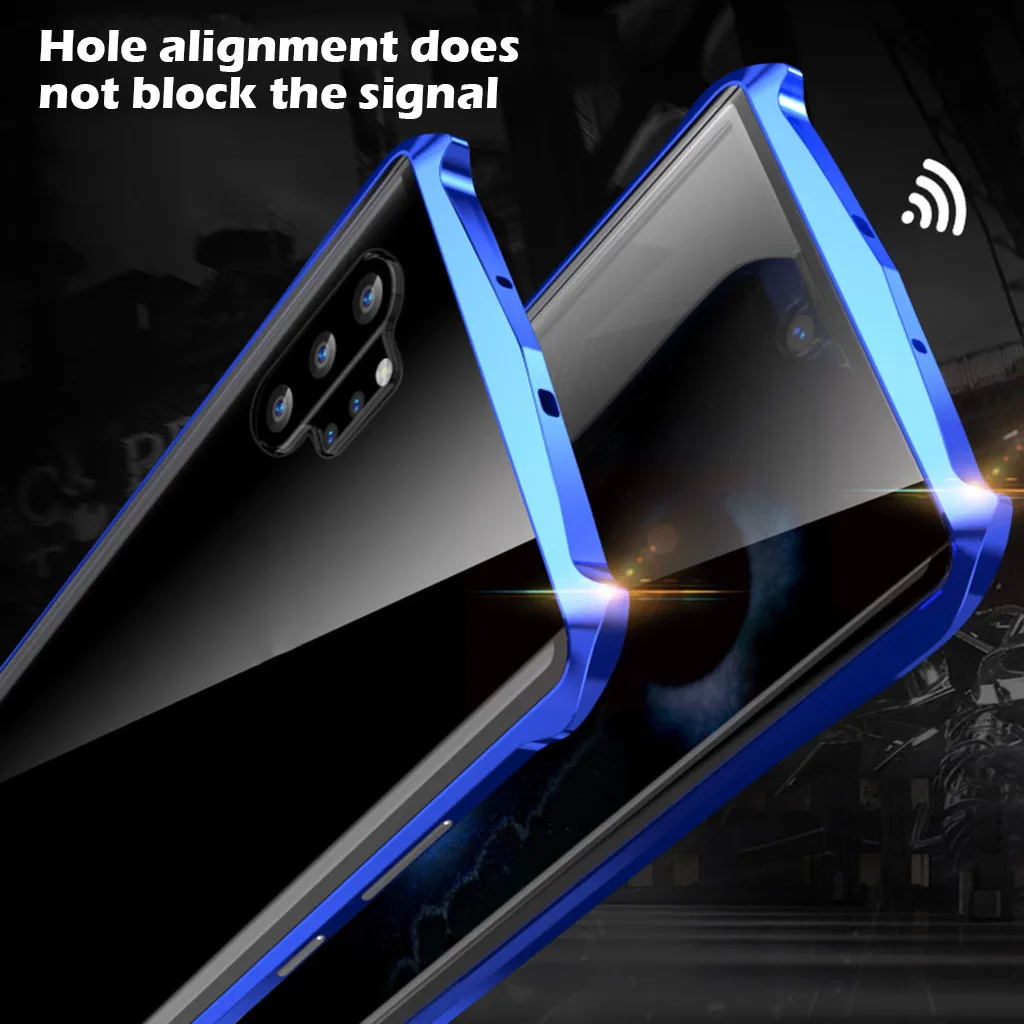 Магнитная Адсорбция металлический бампер стеклянный чехол для samsung Galaxy Note 10+ фиксированная точка адсорбции, легко демонтировать
