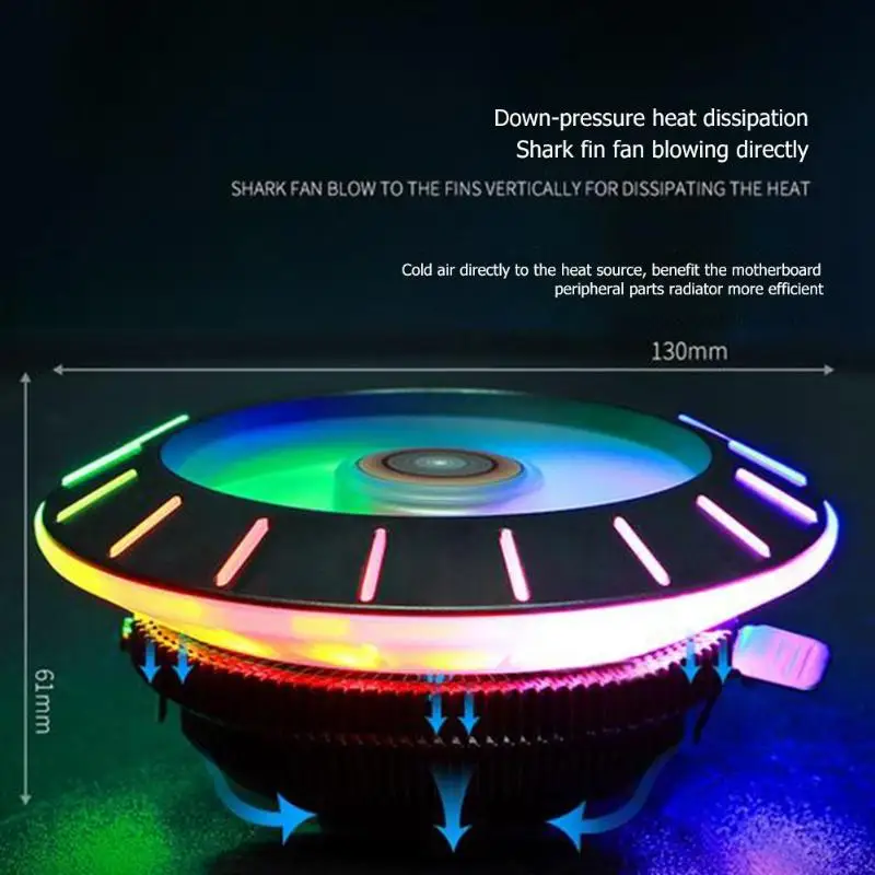 X120 кулер для процессора с RGB охлаждающим вентилятором+ радиатор для LGA 115X/775 FM2/FM1/AM3