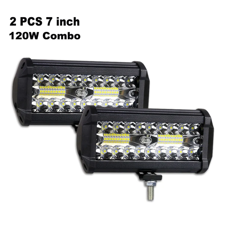 2Pcs combo 120W Nlpearl " 7" автомобильный светильник в сборе 54 Вт 120 Вт комбинированный балки противотуманный светильник s для автомобилей Светодиодный рабочий светильник для внедорожника трактора 4x4 SUV - Цвет: 2Pcs combo 120W