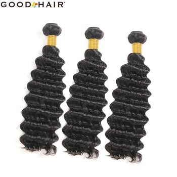 

Deep Wave Human Hair Bundles 30 28 Inch Brazilian 100% Natural Color Human Hair Weave Bundles 1 3 4 Bundles Deals GOOD HAIR