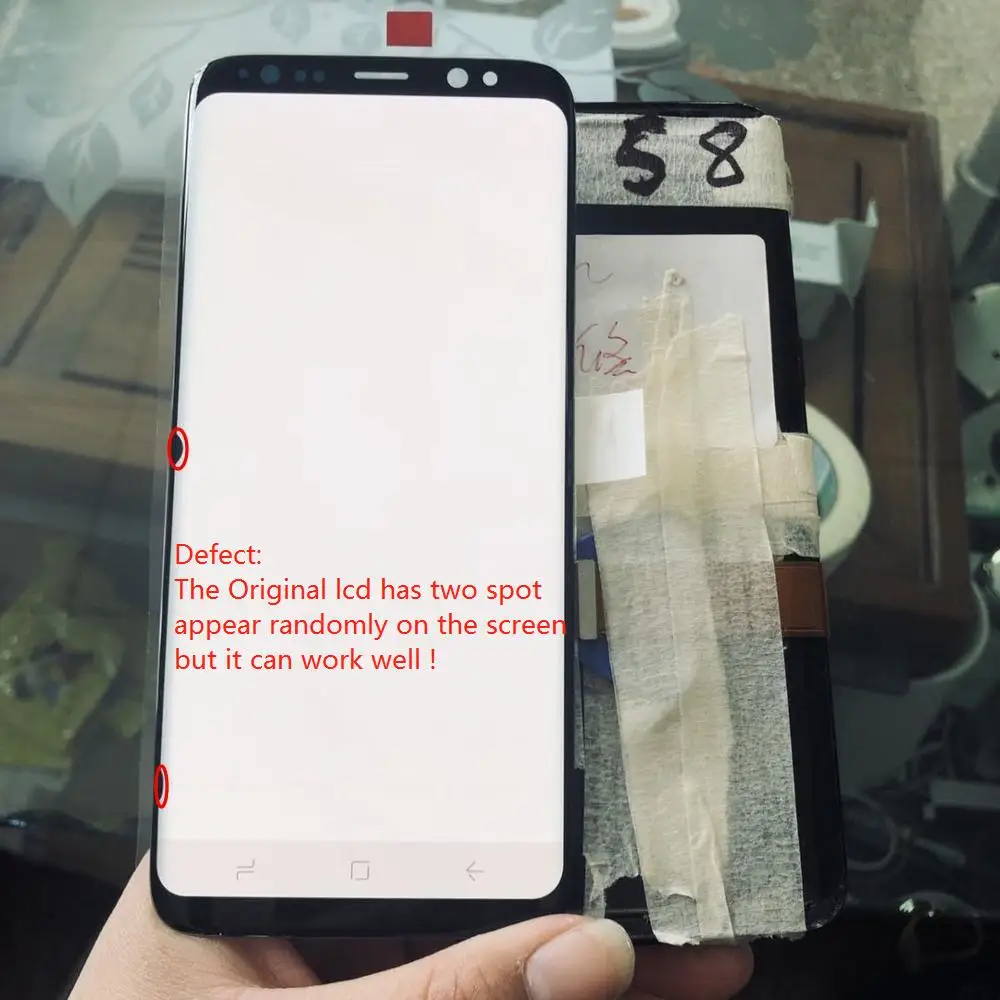 Супер Amoled ЖК дисплей для Samsung Galaxy S8 SAMSUNG G950 G950F сенсорный экран дигитайзер с двумя