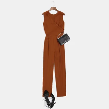 

Backless Lace-Up Women Sexy Jumpsuit 2020 Summer Fashion Sleeveless Streetwear Rompers Elegant Solid Office Overalls Ladies