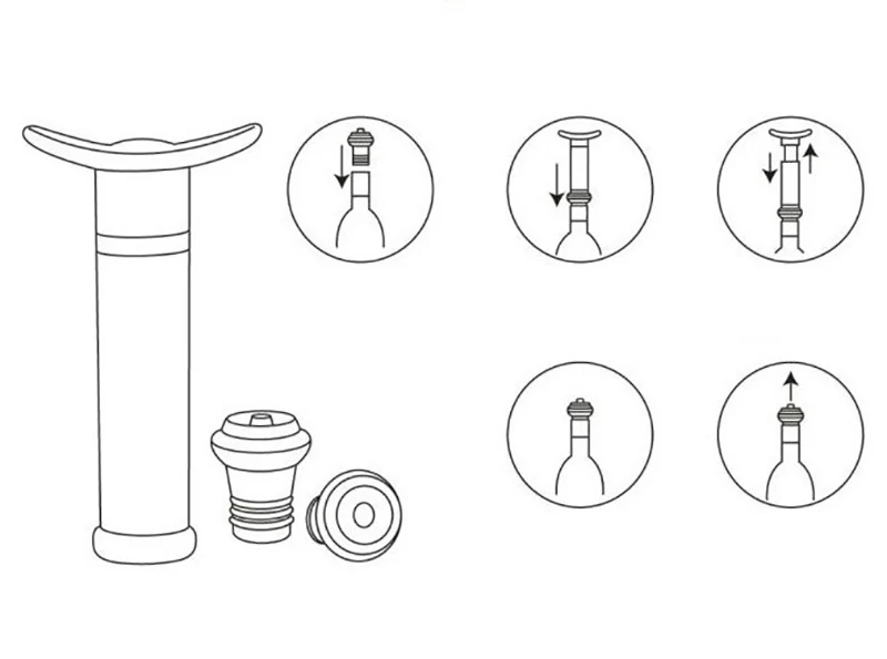 1 Набор, вакуумная пробка для закупоривания бутылок, набор, 1 насос+ 2 крышки, герметичный консервант, бутылка для вина, напитков, шапка, колпачки, силиконовые винные пробки