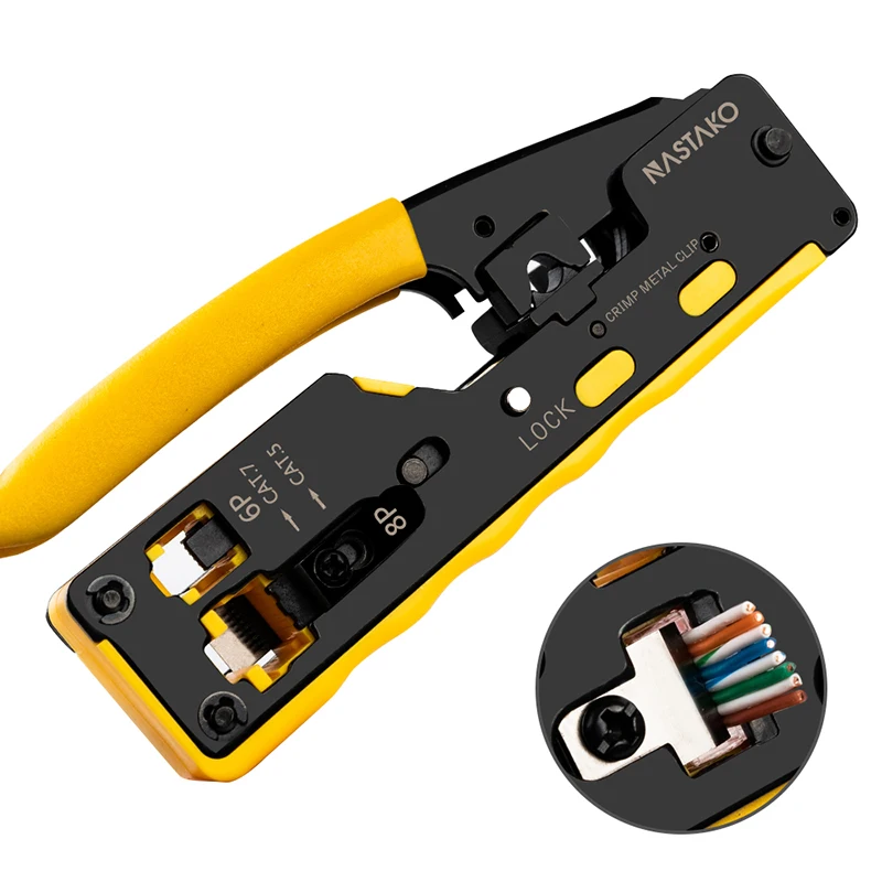Обжимной инструмент RJ45 для cat 7/6/5 обжимной 6P/RJ11 и 8P/RJ45 многофункциональный обжима