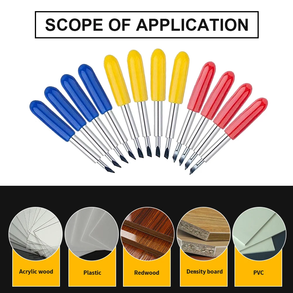 

12pcs Replacement Blades 30 45 60 Degree Deep Cut Fabric Cutting Blade for Cricut Explore Vinyl Cutting Machines