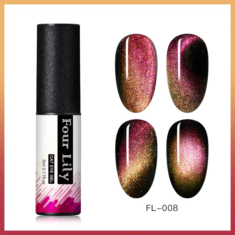 TS07699 FOURLILY 9D Cat Eye UV Gel Nail Polish Chameleon Magnetic Gel Nail Polish Semi Permanent Manicure Gel Lacquer - Цвет: TS07699