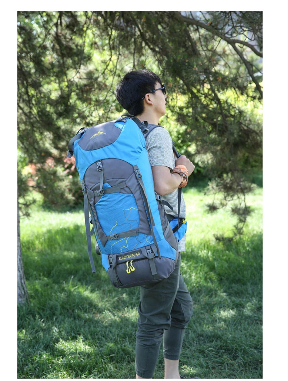Hot 60L Outdoor Backpack Men Women Camping Hiking Sport Bag Waterproof Mountaining Trekking Climbing Cycling Travel Bag Rucksack