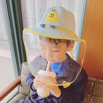 

Baby Mask Hat Prevent Saliva Splash Goggle Face Cover Visor Kids Anti Dust Fish Cap Children Protective Equipment 50-53cm