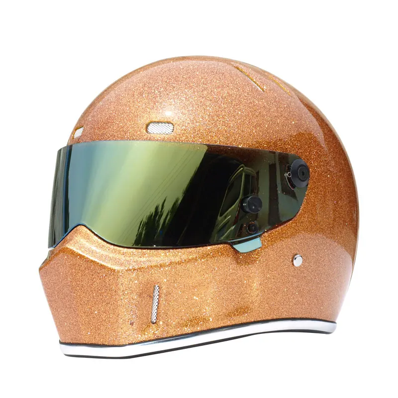 

Exclusive Authentic Kart Car Safety Helmet Motorcycle Full Helmet Racing Riding Motocross Head Protector Helmet ATV-1 Flash Gold