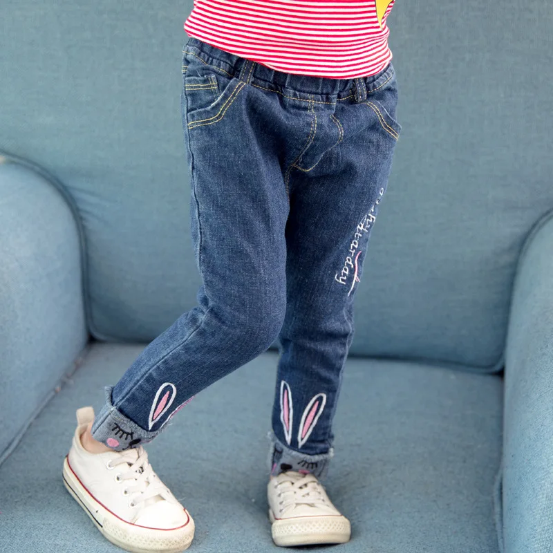 Джинсы для девочек, весна-осень, стиль, корейский стиль, 5, обтягивающие, западный стиль, для девочек 9 лет, на осень, повседневные, маленькие ноги, L