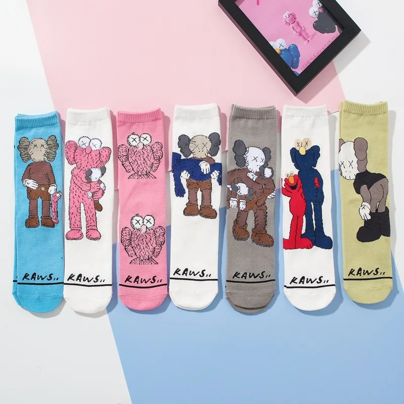 

Korean Cartoon Socks In Tube Men and Women Ins Wild Cute Stockings Street Personality Trend Men and Women Couple In Tube Socks