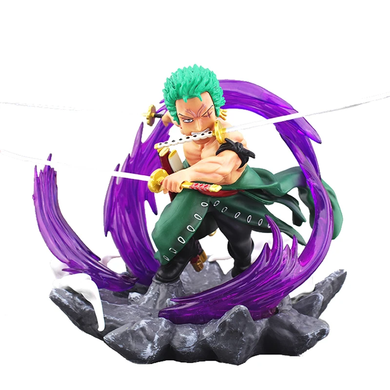 One Piece Roronoa Zoro Anime Action Figure 17cm Pvc Model Santoryu Ogi Sanzen Sekai Battle Scenes Statue Collection Toy Figma Action Figures Aliexpress