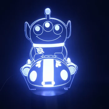 

Animals United Three-eyed Monster Driving 3D Lamp Cartoon Bright Base Touch Sensor Multi-color with Remote Led Night Light Lamp
