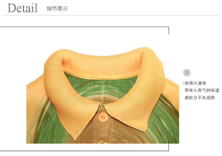 Plus Size Dress Summer Women Original Design Printed Turn Down Collar Batwing Sleeves Loose Elastic Miyake Pleated Dress