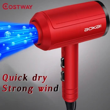 

COSTWAY 1600W Professional Hair Dryer Salon Dryer Strong Hot Wind Quick Dry Home Negative Lonic Blower Electric Hairdryer 220V