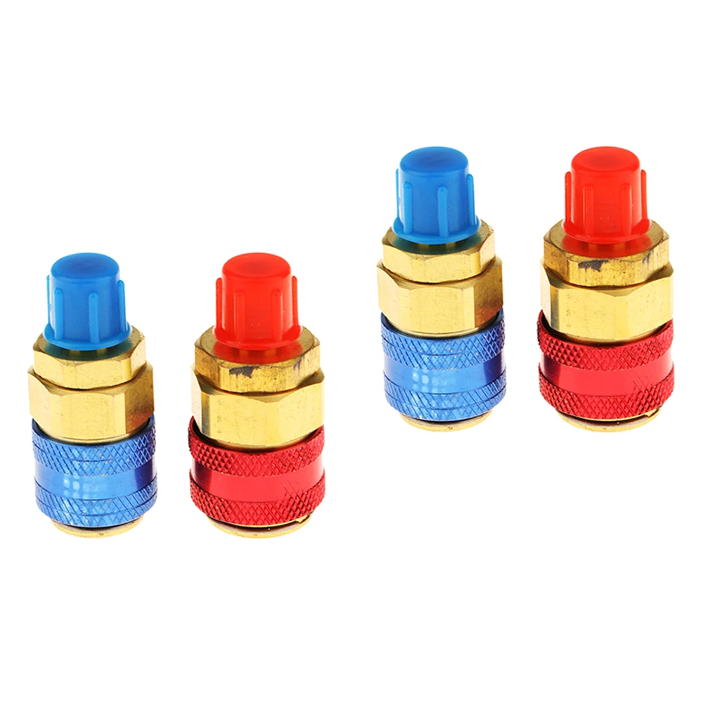 2 Pairs Automotive Air Conditioning R134a High & Low Quick Connector Coupler
