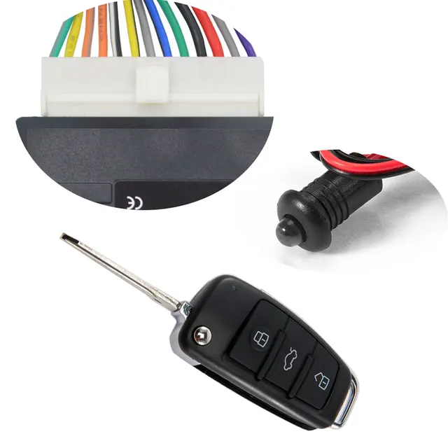 Hippcron Car Central Door Lock Auto Keyless Entry System Button Start Stop Keychain Central Kit Universal Car 12V 3