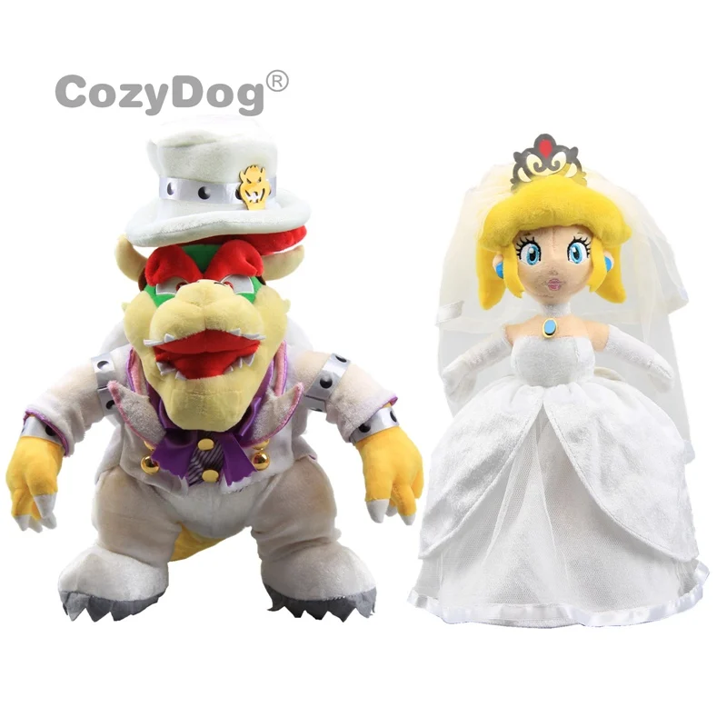 Плюшевые игрушки Марио 33 см принцесса невеста 36 см Koopa и 23 см Жених Марио плюшевые игрушки кукла для малышей Рождественский подарок на день рождения - Цвет: Koopa and Princess
