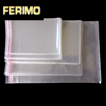 

300pcs Self-adhesive Plastic Transparent Bags Resealable Cellophane Plastic Opp Bag 10 Sizes Clear Packing Storage Poly Bags