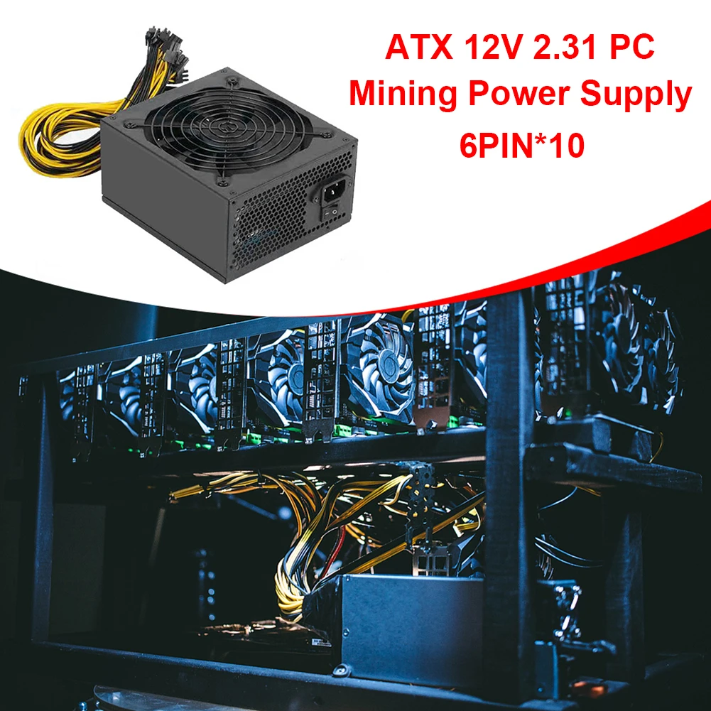 Bitcoin Miner Power Supply 2000W ATX 12V 2.31 Silent ETH BTC Mining RIG