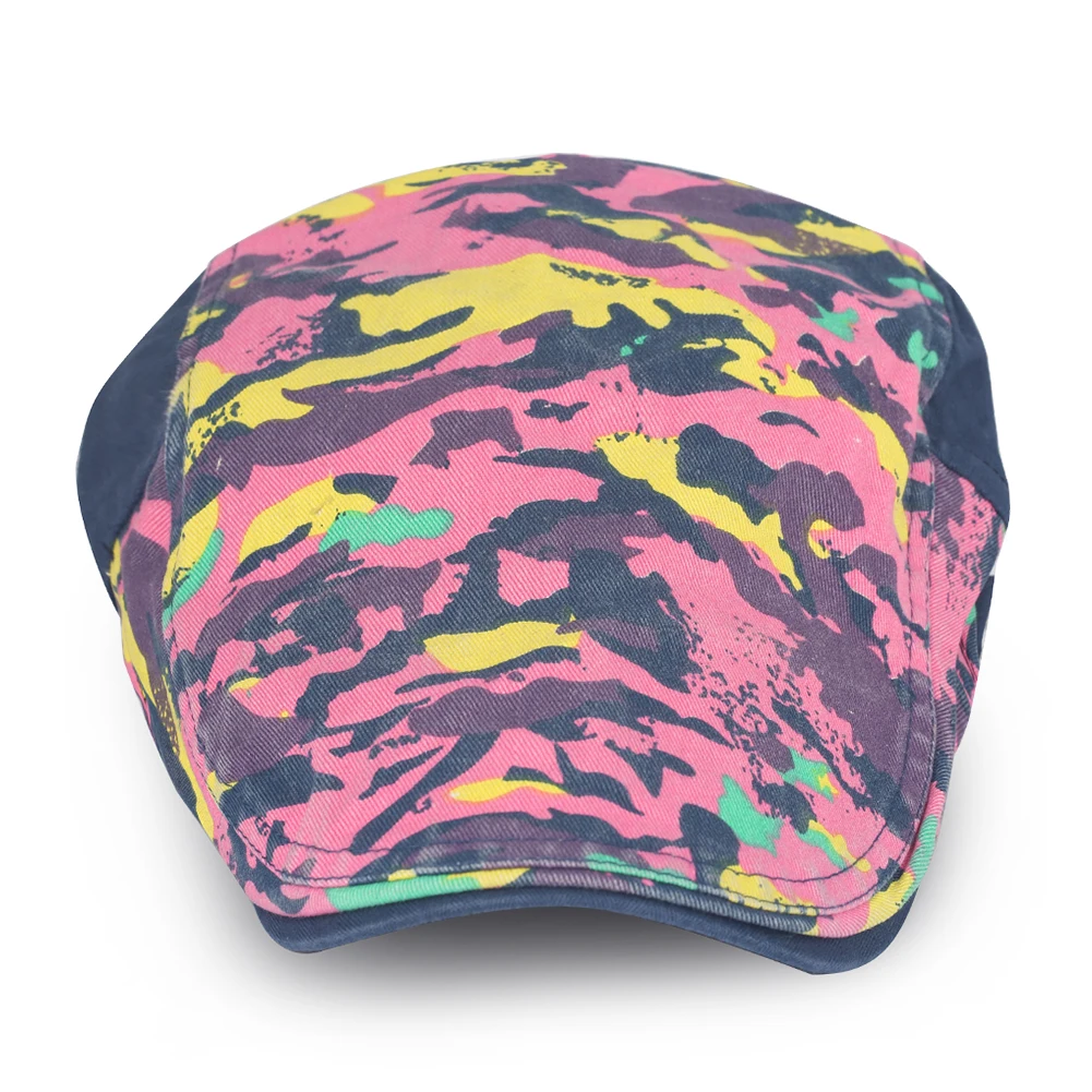 Mens Winter Flat Beret Bonnet Womens British Painter Newsboy Cap Children Camouflage Breathable Beanies Driving Vintage Cotton
