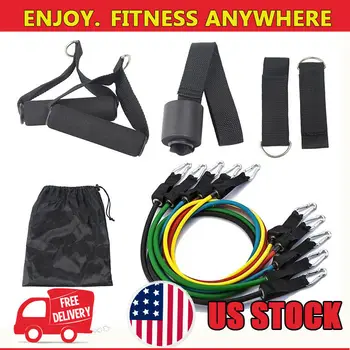 

NEW Fitness 11 PCS Set Resistance Bands Home Gym Exercise Tube Bands Training