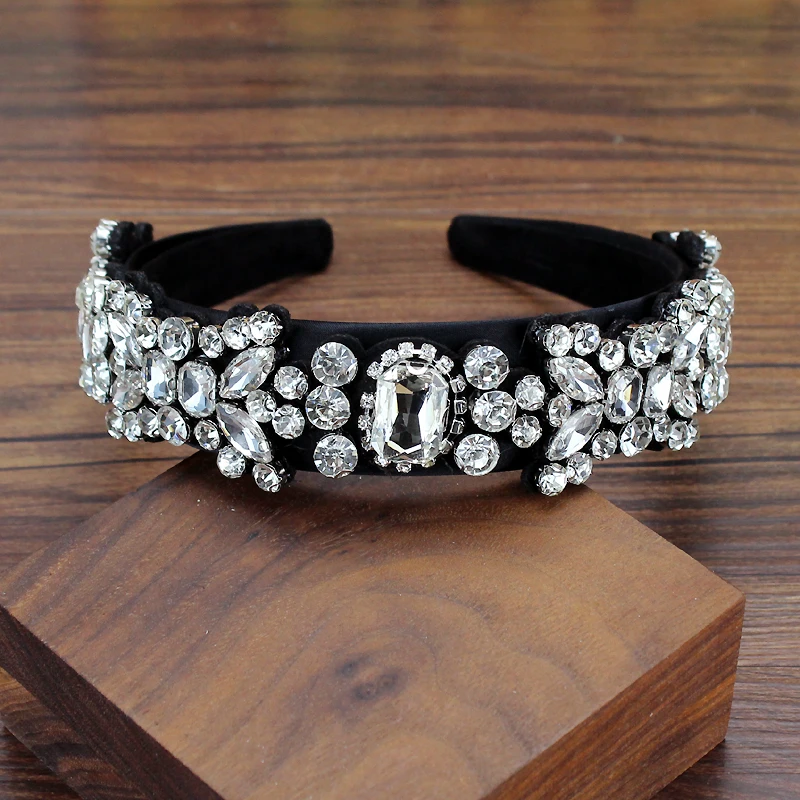 Hair Accessory Handmade Luxury Green Pink Yellow Crystal Princess Hairband Floral Rhinestone Headbands For Women Girls Fashion Hair Accessories